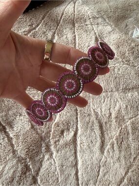 Deepa gurnani Pink Beaded Circular Headband - Women Accessories